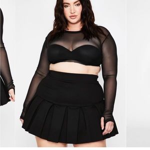 Dolls Kill Plus Wicked Scholar Pleated Skirt